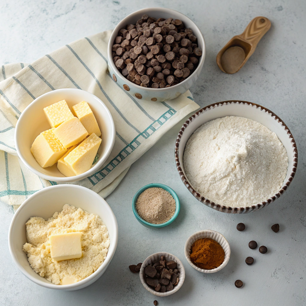 1 cup all-purpose flour

½ cup unsalted butter, softened

½ cup granulated sugar

¾ cup chocolate chips