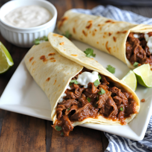 Crockpot Beef Chile Colorado Burritos Recipe