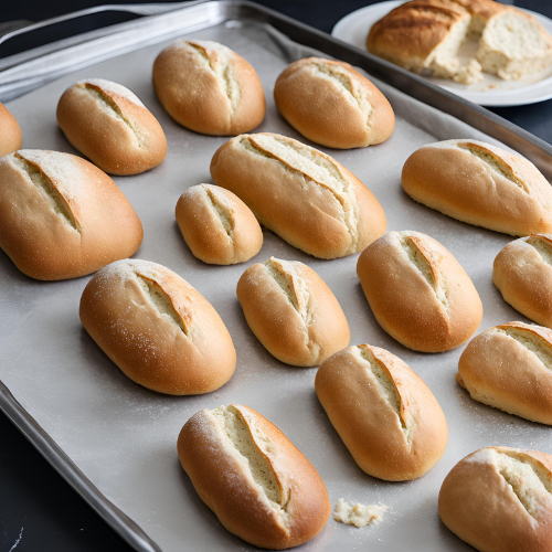 5. Second Rise:

Place the shaped dough on a greased baking sheet or in a loaf pan. Cover and let it rise for 30-45 minutes.

6. Bake:

Preheat your oven to 375°F (190°C). Bake the bread for 25-30 minutes or until golden brown. The bread is done when it sounds hollow when tapped on the bottom.