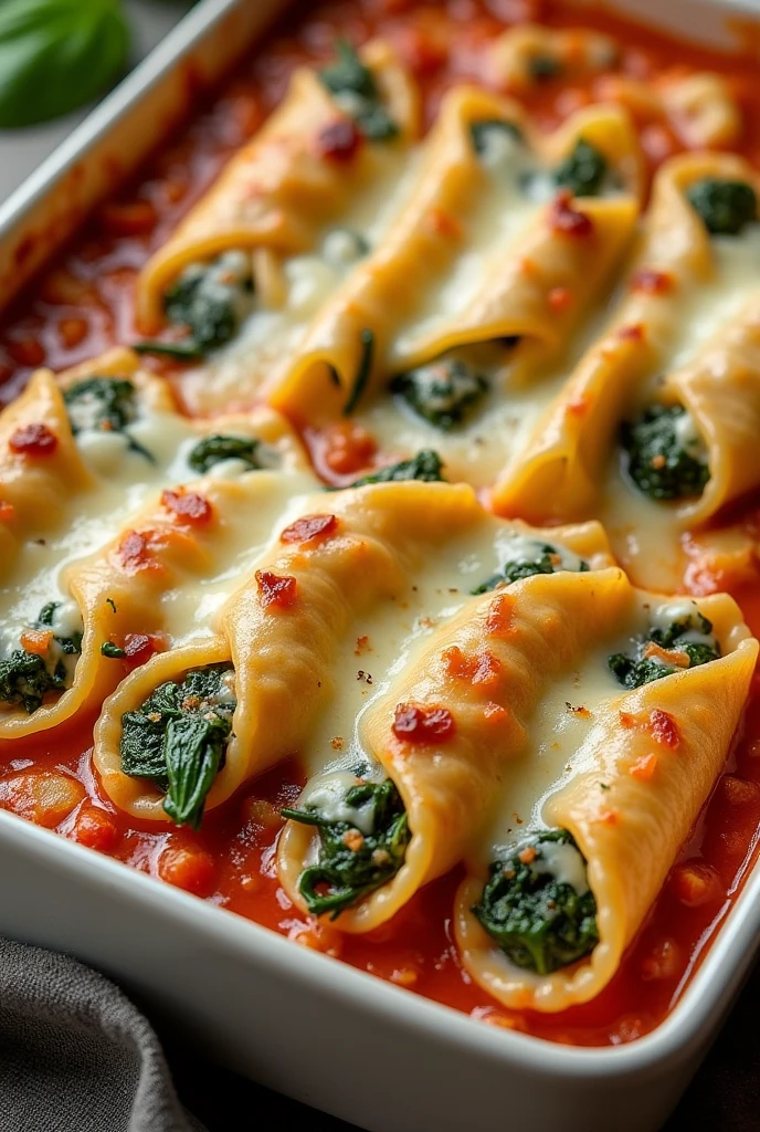 Ultimate Spinach and Cheese Stuffed Pasta Bake