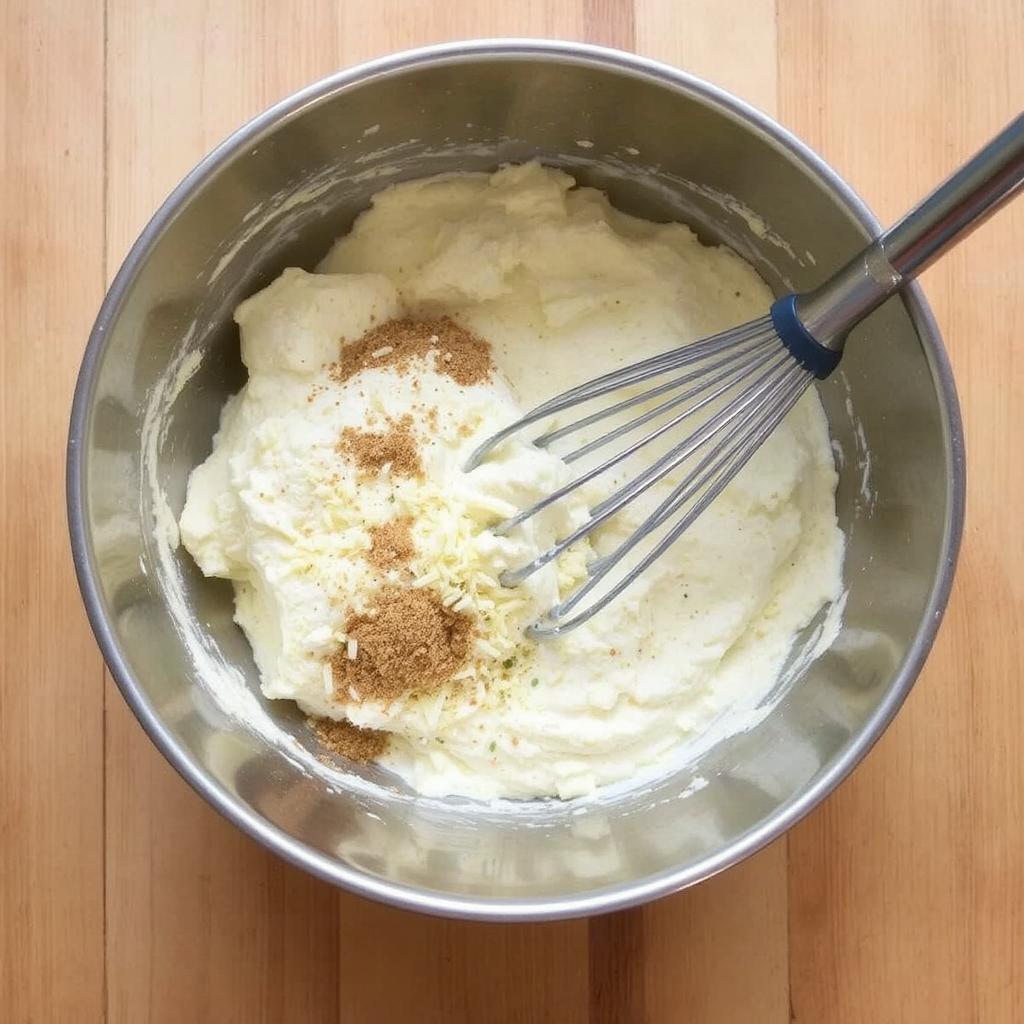 Soften the Cream Cheese: Take it out of the fridge and let it sit for about 20-30 minutes. Trust me, this makes everything easier.

Combine Ingredients: In a mixing bowl, toss in the cream cheese, sour cream, shredded cheese, garlic powder, onion powder, salt, and pepper.

Mix Well: Use a hand mixer (or a good old-fashioned whisk if that’s all you’ve got) until it’s nice and smooth.

Taste and Adjust: Add a little more salt or pepper if needed.

Serve: Spoon it into a serving dish, garnish with some fresh herbs or shredded cheese, and watch it disappear!