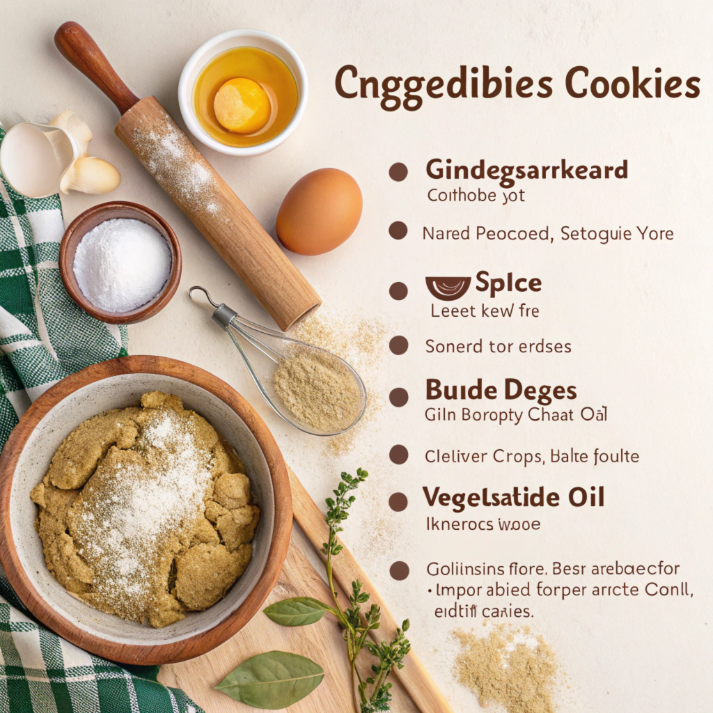 Ingredients You’ll Need

Here’s what you’ll need to whip up these delicious cookies:

Cake mix: Gingerbread or spice-flavored cake mix works best.

Eggs: Help bind the dough together.

Vegetable oil: Adds moisture and ensures a soft, chewy texture.