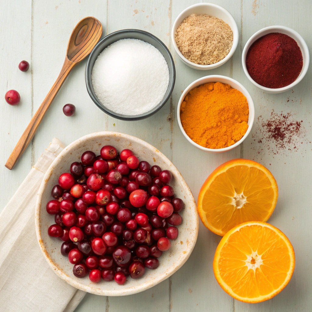 12 ounces fresh or frozen cranberries

1 cup granulated sugar

½ cup orange juice (freshly squeezed preferred)

Zest of one orange

½ teaspoon cinnamon (optional)

Pinch of salt