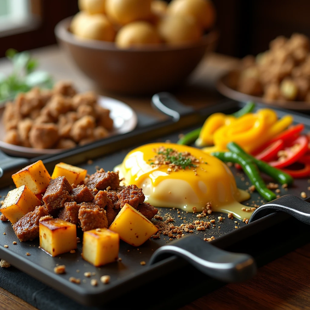 Vegan Raclette

Use vegan cheeses and plant-based meats. Include a variety of veggies and tofu for a satisfying option.