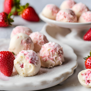 White Chocolate Strawberry Truffles