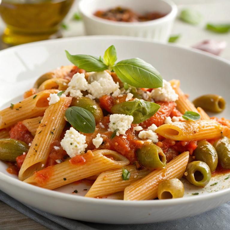 Mediterranean Penne with Olives and Feta