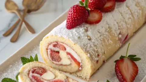 Strawberry Shortcake Cheesecake Roll