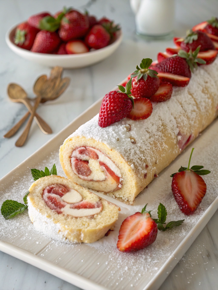 Strawberry Shortcake Cheesecake Roll