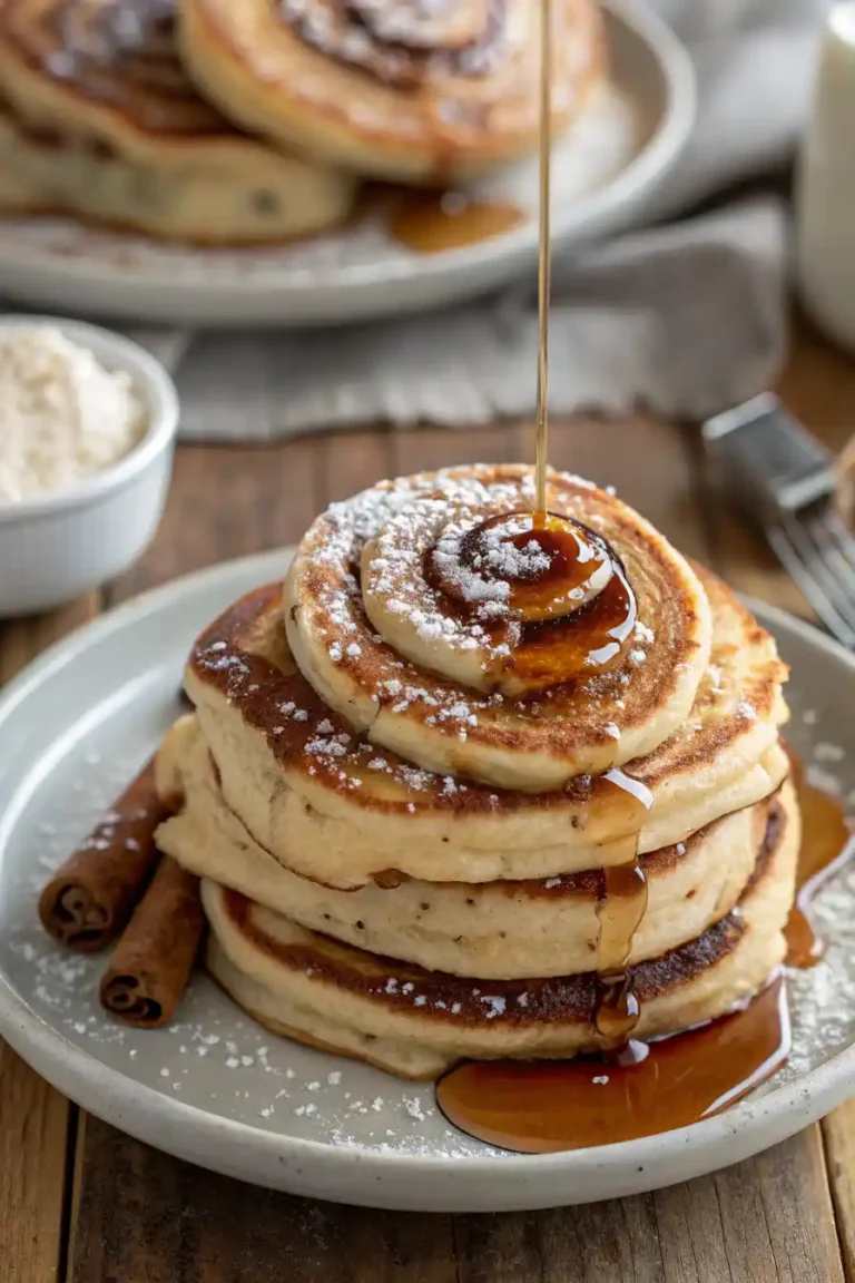 Fluffy Cinnamon Roll Pancakes