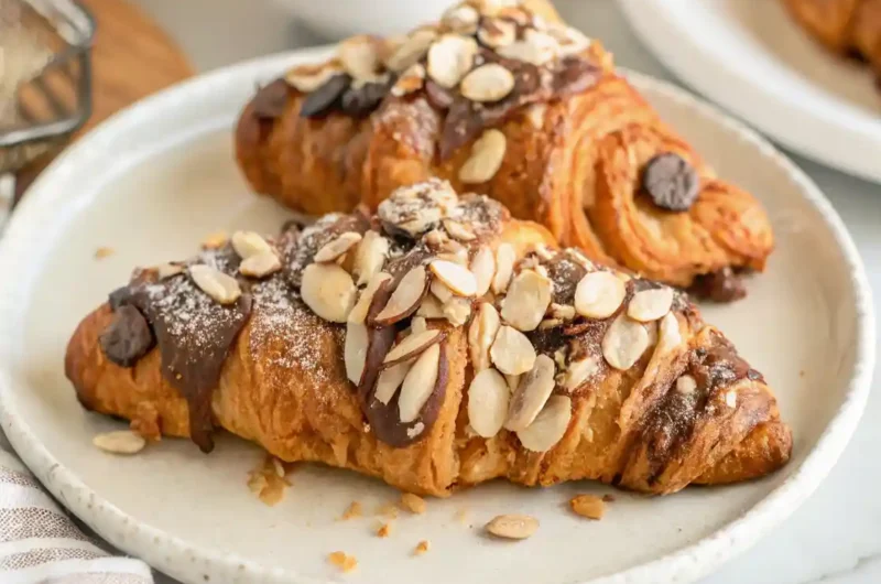 Bakery-Style Chocolate Almond Croissants (Easy Shortcut!)