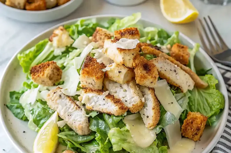 Chicken Caesar Salad (Crispy, Creamy, & So Satisfying!)