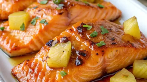 Honey Pineapple Glazed Salmon