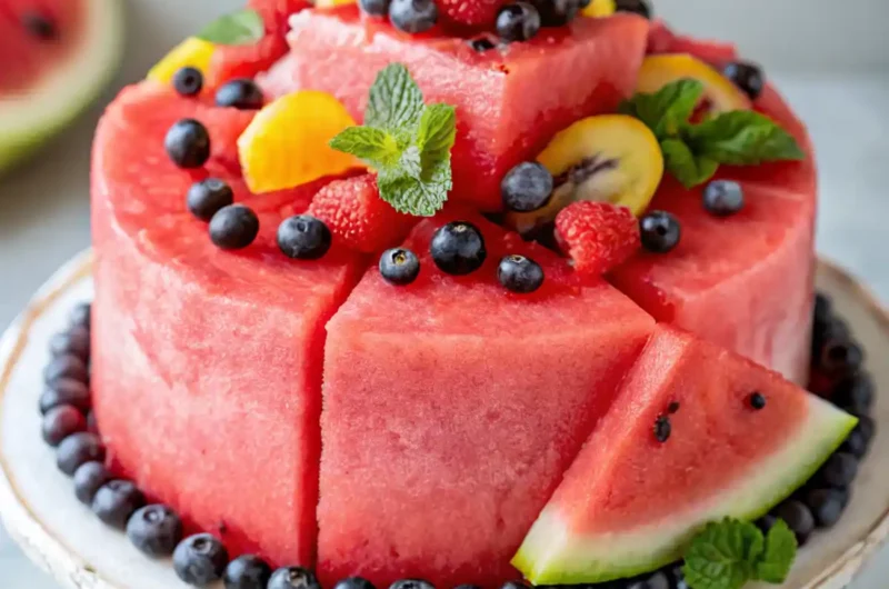 Watermelon Cake (No-Bake & Guilt-Free!)
