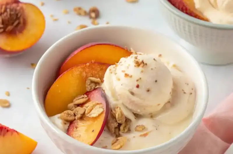 Homemade Nectarine Frozen Yogurt