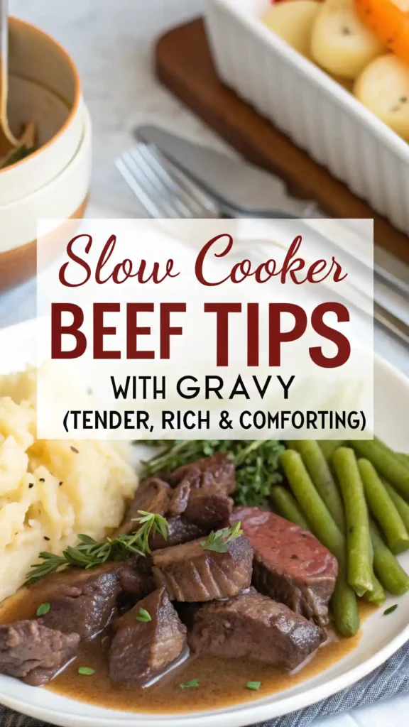 Slow Cooker Beef Tips with Gravy 
